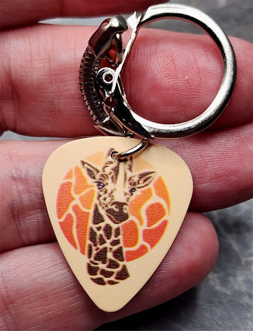 Giraffe Guitar Pick Keychain