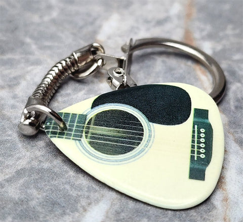 Acoustic Guitar Instrument Guitar Pick Keychain