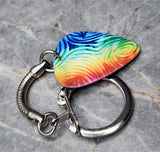 Tie Dye Guitar Pick Keychain