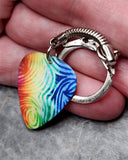 Tie Dye Guitar Pick Keychain