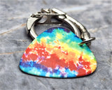 Tie Dye Guitar Pick Keychain