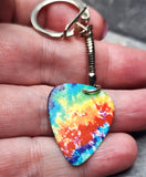 Tie Dye Guitar Pick Keychain