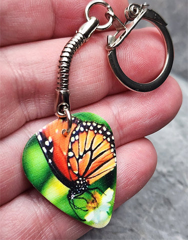 Monarch Butterfly Guitar Pick Keychain