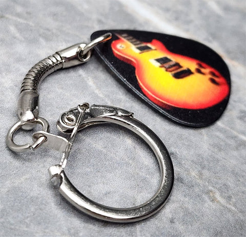 Electric Guitar Instrument Guitar Pick Keychain