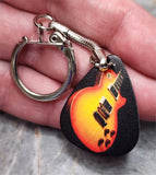 Electric Guitar Instrument Guitar Pick Keychain