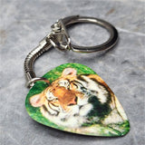 Tiger Guitar Pick Keychain