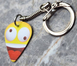 Silly Face Emoji Guitar Pick Keychain