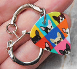 French Bulldog Boston Terrier Guitar Pick Keychain