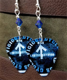Lynyrd Skynyrd Vicious Cycle Guitar Pick Earrings with Capri Blue Swarovski Crystals
