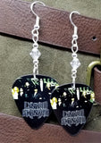 Lynyrd Skynyrd Guitar Pick Earrings with Clear Swarovski Crystals