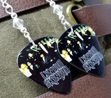 Lynyrd Skynyrd Guitar Pick Earrings with Clear Swarovski Crystals