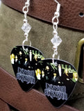 Lynyrd Skynyrd Guitar Pick Earrings with Clear Swarovski Crystals