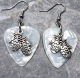 Winter Mitten Charm Guitar Pick Earrings - Pick Your Color