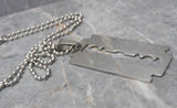 Razor Blade Pendant Stainless Steel Ball Chain Necklace