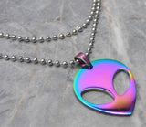 Ion Plated Alien Pendant Stainless Steel Ball Chain Necklace
