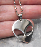 Silver Alien Pendant Stainless Steel Ball Chain Necklace