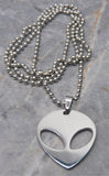 Silver Alien Pendant Stainless Steel Ball Chain Necklace
