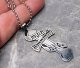 Music Cross Pendant with Stainless Steel Ball Chain Necklace