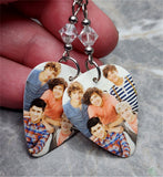 One Direction Guitar Pick Earrings with Clear Swarovski Crystals