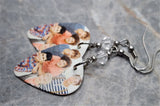 One Direction Guitar Pick Earrings with Clear Swarovski Crystals