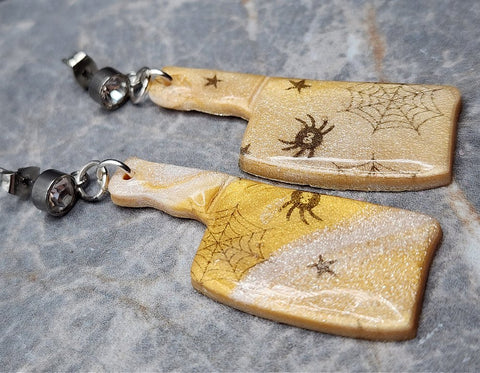 Shimmering Halloween Themed Cleaver Polymer Clay Earrings