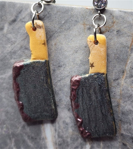 Bloody Cleaver Polymer Clay Post Earrings