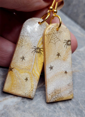 Shimmering Spooky Themed Polymer Clay Earrings