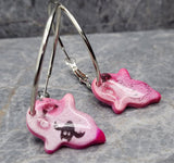 Halloween Themed Polymer Clay Ghost Earrings on Silver Hoops