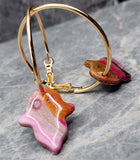 Polymer Clay Ghost Earrings on Light Gold Hoops