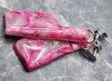 Shimmering and Marbled Pink Cleaver Polymer Clay Earrings