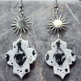 Arabesque Polymer Clay Celestial and Occult Themed Dangle Earrings