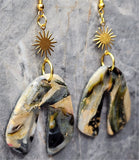 Striated Gold and Black Arches Polymer Clay Earrings