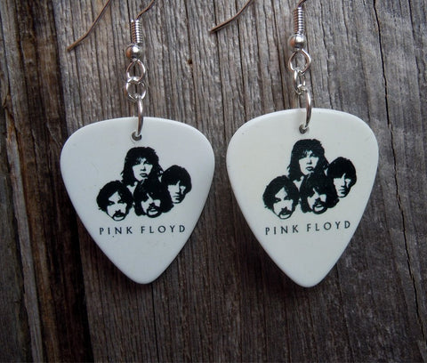 Pink Floyd Illustrated Group Picture Guitar Pick Earrings