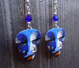 Pink Floyd Division Bell Guitar Pick Earrings with Blue Swarovski Crystals