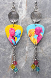 Pride Love Guitar Pick Earrings with Swarovski Crystal Dangles