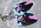 Sesame Street The Count Guitar Pick Earrings with Violet Swarovski Crystals