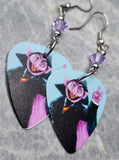Sesame Street The Count Guitar Pick Earrings with Violet Swarovski Crystals