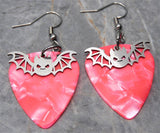 Bat Stainless Steel Charm Guitar Pick Earrings - Pick Your Color