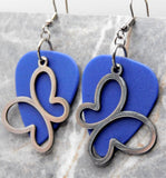 Large Butterfly Stainless Steel Charm Guitar Pick Earrings - Pick Your Color