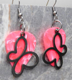 Large Butterfly Stainless Steel Charm Guitar Pick Earrings - Pick Your Color
