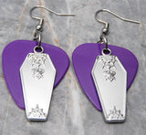 Coffin Stainless Steel Charm Guitar Pick Earrings - Pick Your Color