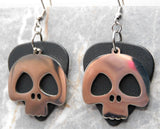 Large Skull Stainless Steel Charm Guitar Pick Earrings - Pick Your Color