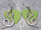 Snake Stainless Steel Charm Guitar Pick Earrings - Pick Your Color