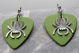 Spider Stainless Steel Charm Guitar Pick Earrings - Pick Your Color