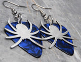 Large Spider Stainless Steel Charm Guitar Pick Earrings - Pick Your Color