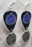 Star Trek United Federation of Planets Guitar Pick Earrings with To Boldly Go Where No Man Has Gone Before Charm Dangles