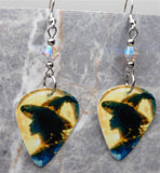 Witch in Front of the Moon Guitar Pick Earrings with ABx2 Swarovski Crystals