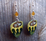 ZZ Top La Futura Guitar Pick Earrings with Topaz Swarovski Crystals