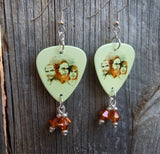 ZZ Top First Album Guitar Pick Earrings with Copper Swarovski Crystal Dangles