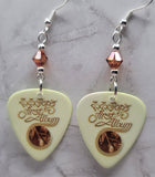 ZZ Top First Album Guitar Pick Earrings with Copper Swarovski Crystals